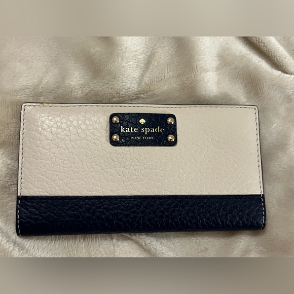 kate spade Handbags - Kate Spade Navy and Cream Wallet 
NWT